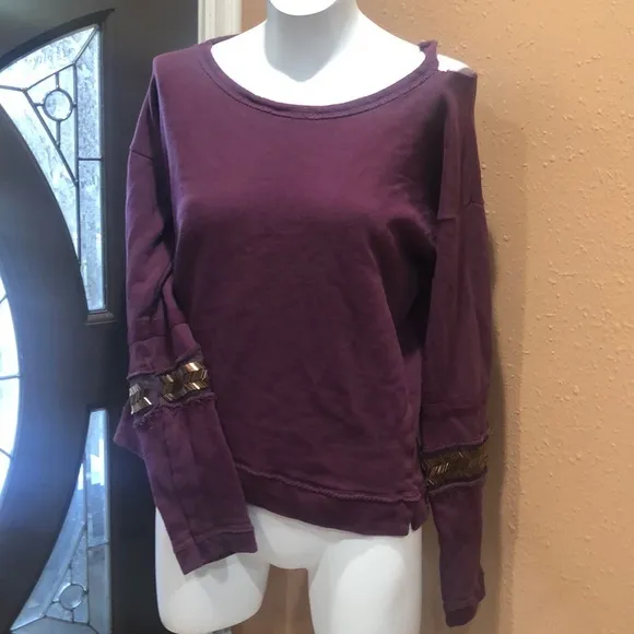 Vintage Havana burgundy sweatshirt - Image 2