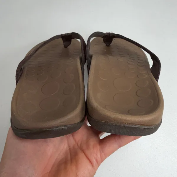 Orthaheel 7 Flip Flop Wave Brown Arch Support Comfort Thong Sandals Casual - Image 8
