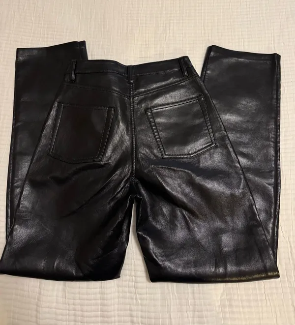Wilfred Aritzia Leather Pants Melina Vegan High-Waisted Black - Image 2