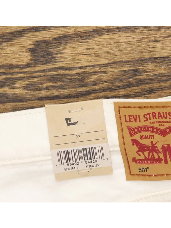 Levi's Womens 501 Original Shorts Jean Jorts Button Fly Disco Nights White 33 - Image 7