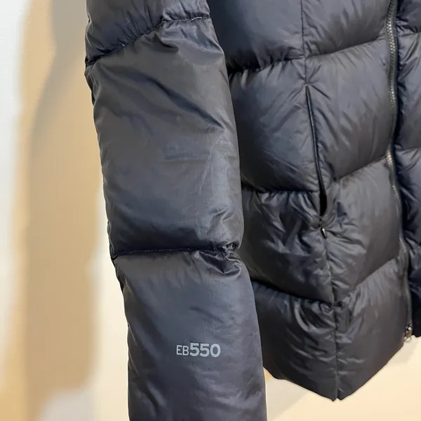 Eddie Bauer Jacket EB550 Down‎ Puffer Coat Hooded Black Small Winter Snow - Image 4