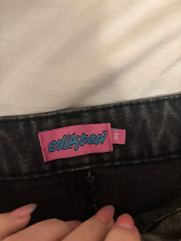 Edikted Mini Denim Skirt - Image 2