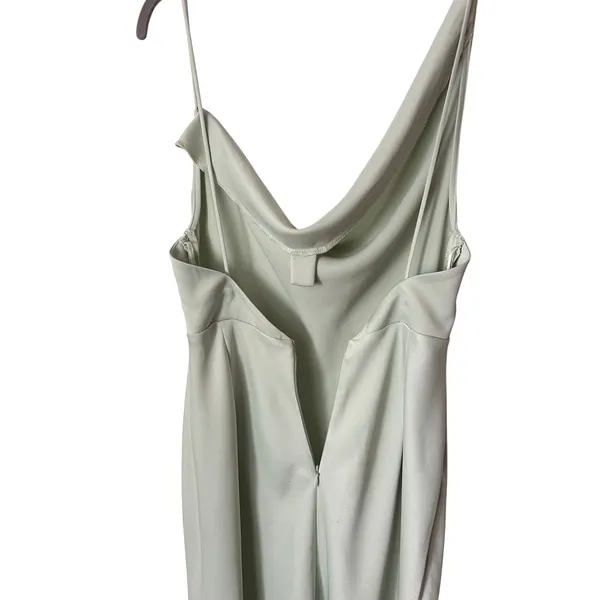 BHLDN‎ August Satin Charmeuse Midi Dress Mint Green Size 4 Cowl Neck Sleeveless - Image 7