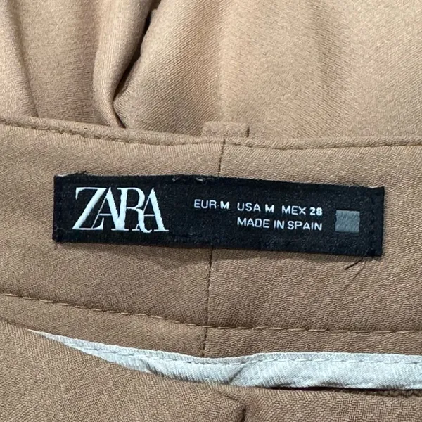 Zara Tan Straight Leg Pants Women’s Medium - Image 2