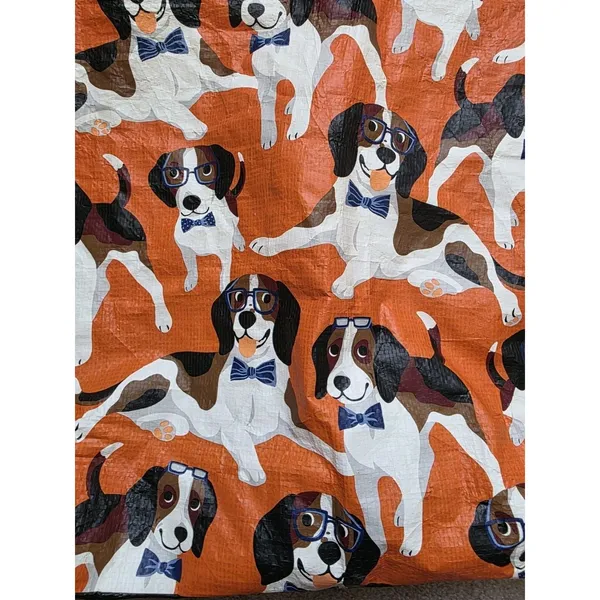 Marshalls Beagle Dog with Glasses Reusable Orange Tote All Over Dogs Canine Bag - Image 2