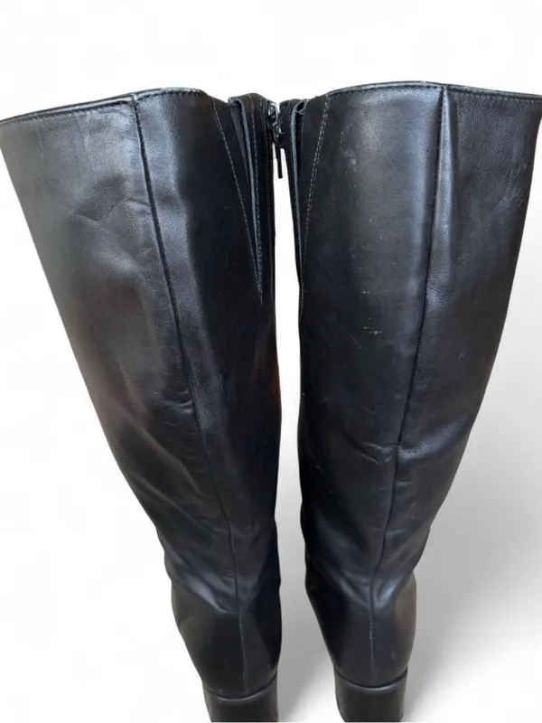Vintage Regence Black Leather Knee High Boots Women’s Size 9 Made in Canada - Image 5