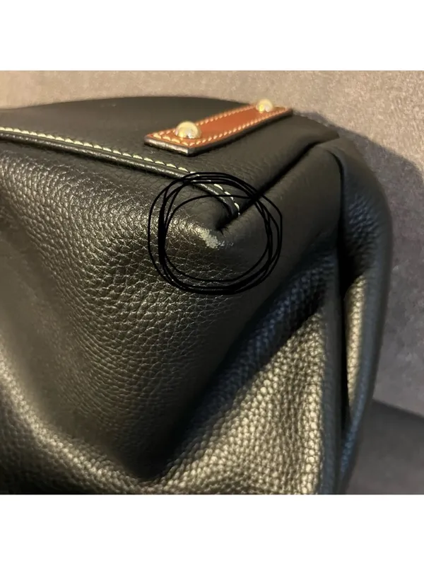 Dooney & Bourke Black Shoulder Hobo with Brown Trim and Tassel - Image 11
