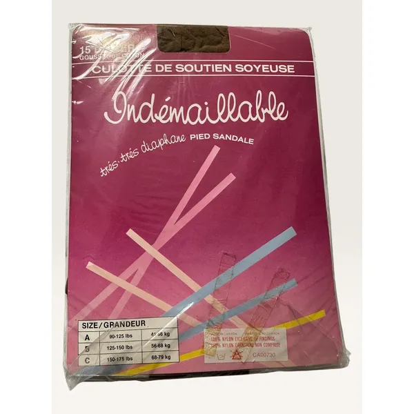 2pk Vintage Non Run Sheer Sandalfoot Pantyhose Silky Control Top Spice Size A - Image 3