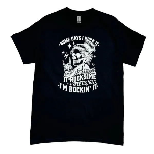I’m Rockin’ It Women’s Medium T-Shirt Short Sleeve Black Crew Neck - Image 2