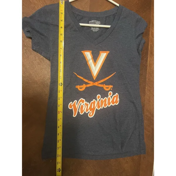 47 Brand WOMENS BLUE VIRGINIA CAVALIERS FINELINE FRANKIE TEE SMALL - Image 5