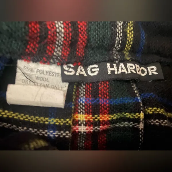 Vintage Sag Harbor Plaid Wool Midi Academia University Preppy Tartan Skirt - Image 4