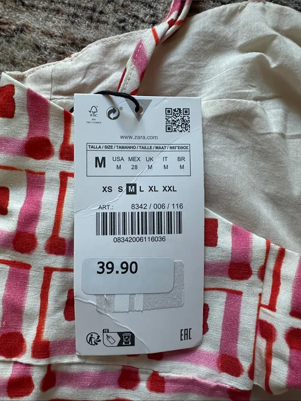 Zara Printed Linen Tie Back Tank - Image 3