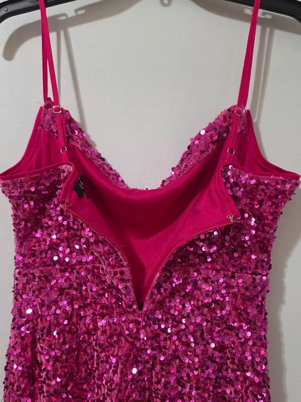 Lulus Dazzling Vibe Magenta Sequin Mini Bodycon Dress - Pink Magenta - Size M - Image 6
