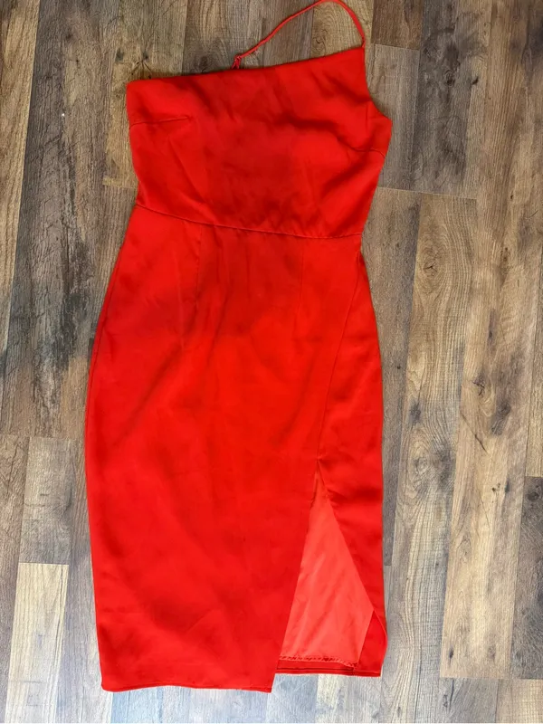 Lovers + Friends Red Asymmetrical One-Shoulder Midi Dress Size M - Image 5