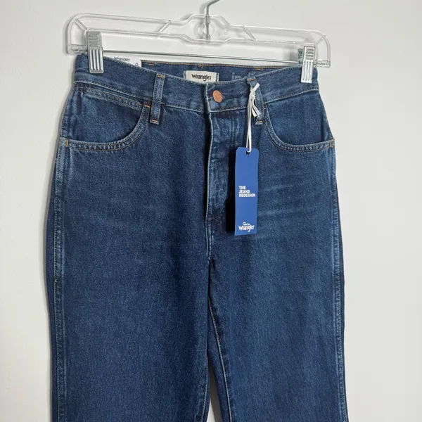 NWT Wrangler Wild West 603 Indigood High Rise‎ Straight Blue Wash Size 25 x 28 - Image 3
