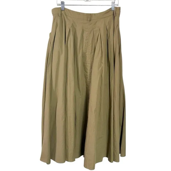Free People All Around Midi Maxi Full Skirt Olive Tan Khaki Size XL Neutral NWT - Image 9
