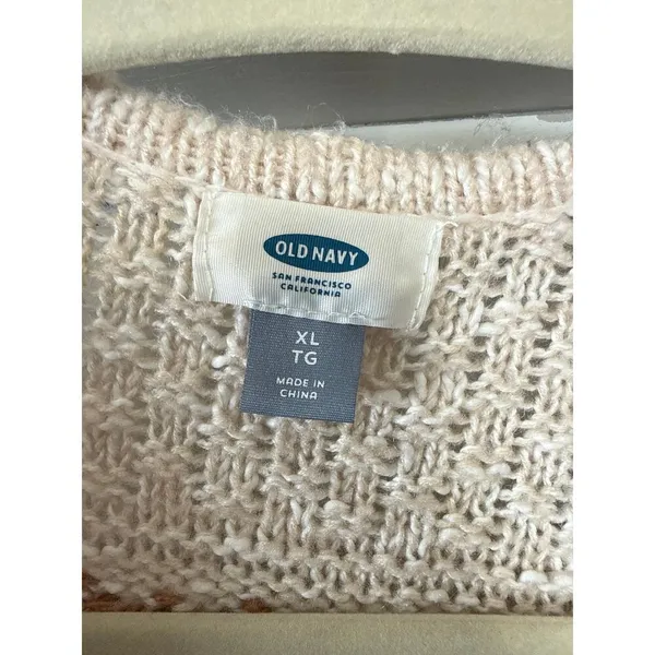 Old Navy Sweater Open Cardigan Fringe Drape Oatmeal SzXL‎ - Image 4