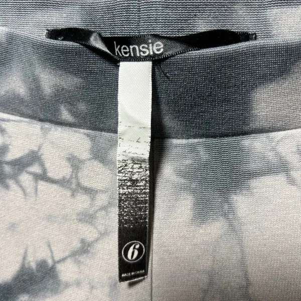 Kensie‎ Womens Grey White Tie Dye Leggings Size 6 Elastic Waist Slim Fit Pants - Image 5