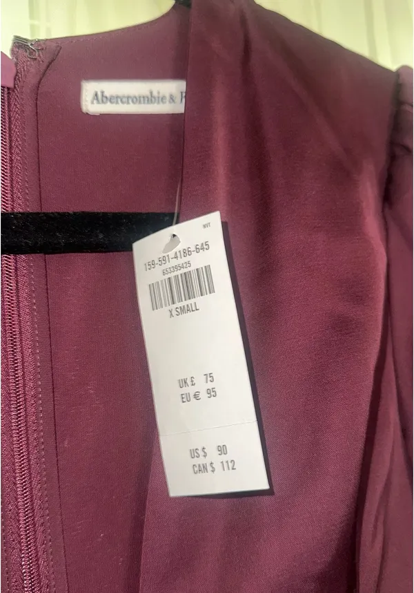 Abercrombie Satin Mini Long Sleeve Dress - Image 3