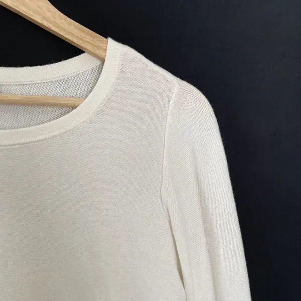 Ann Taylor‎ Factory Womens Ivory Sweater M knit casual cotton top warm winter - Image 2