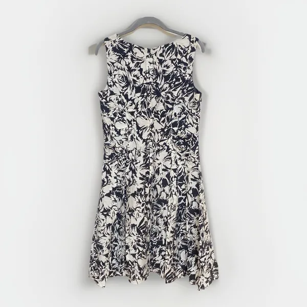 Adrianna‎ Papell Black Ivory Floral Fit & Flare Dress Size 10 - Image 5