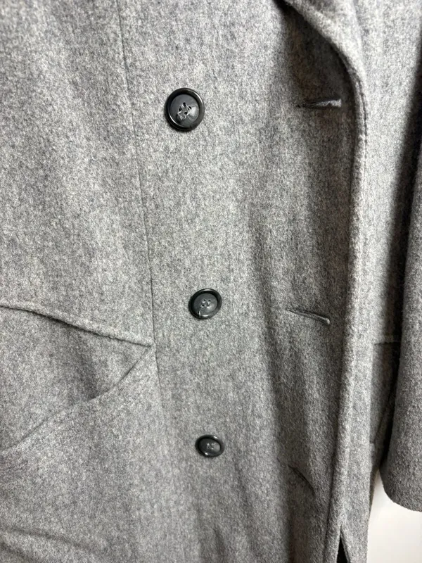 Alorna Vintage‎ Gray Wool Blend Long Overcoat Size M - Image 3