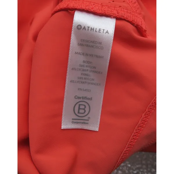 Athleta Womens Small Coral Orange Quarter Zip Sleeveless Cycling Training Top - Image 5