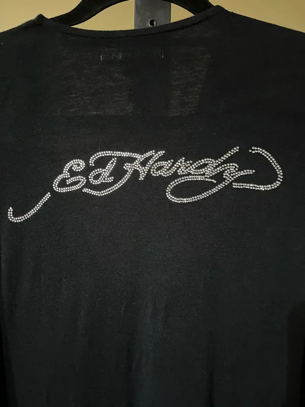 Ed Hardy by Christian Audigier Embellished Tunic Top / Dress – Black – Small - Image 8