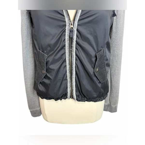 FREE PEOPLE Mixed Media‎ Full Zip Windbreaker Sweatshirt Hoodie, Medium - Image 5