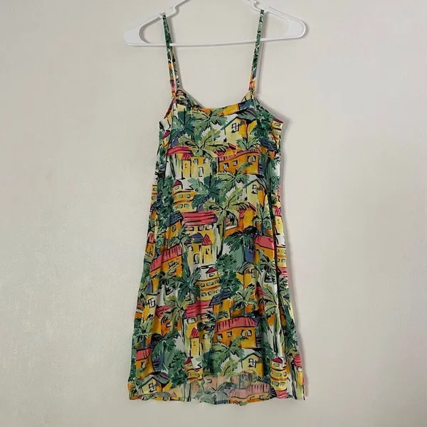 Forever 21 Tropical Mini Dress Small Vacation Sundress Y2K - Image 3
