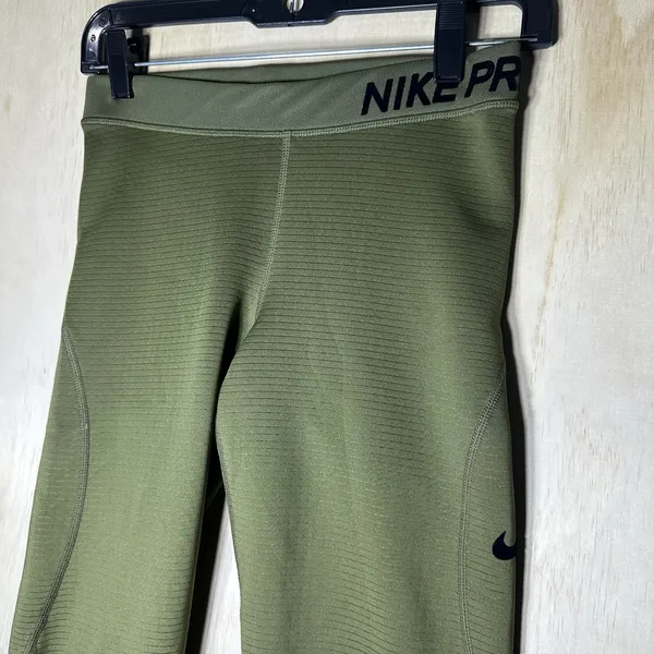 Nike Pro Dri-fit Tights Olive Green‎ Size Medium - Image 2