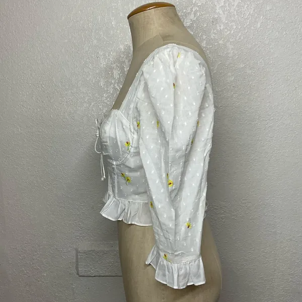 For Love & Lemons Abby Blouse in Ivory corset top Size M - Image 4