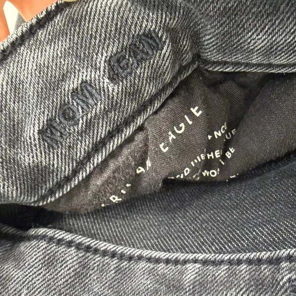 American Eagle‎ Stretch Mom Jeans Black Grunge Casual Classic Denim Size 4 - Image 9
