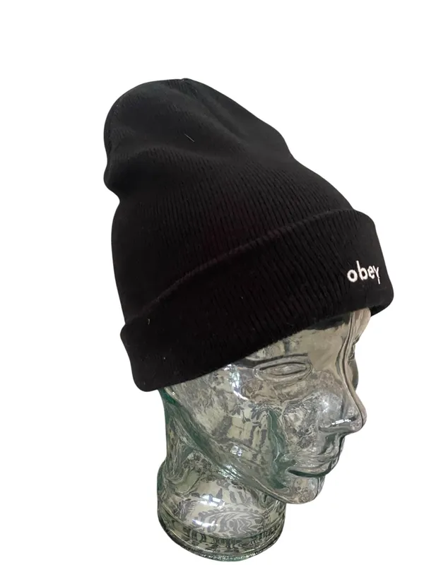 OBEY Clothing "Karma" Knit Cuffed Beanie Hat streetwear y2k minimalist - Image 3