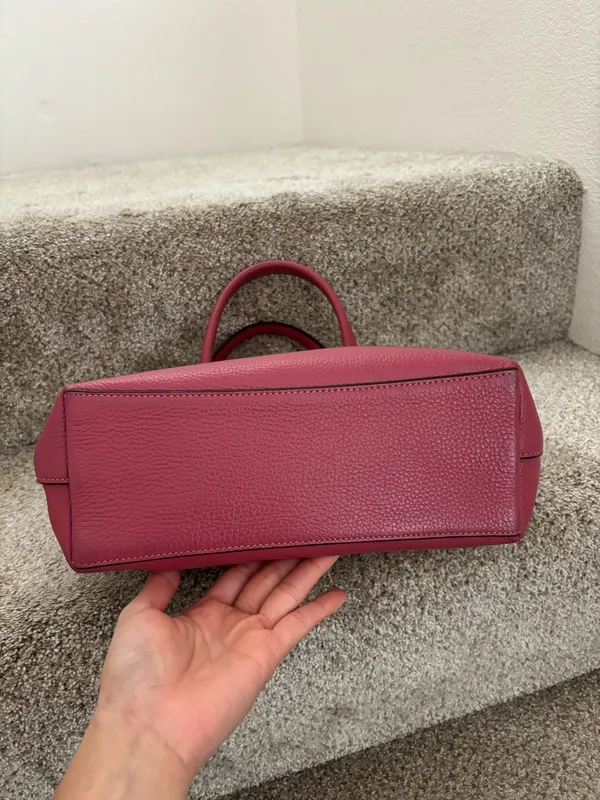 Coach Pink Remi Satchel Pebbled Leather Crossbody Shoulder Bag - Image 11