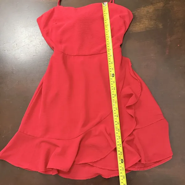Lovely Day Ruffled Bodycon Sexy Red Mini Dress Spaghetti Strap Hoco Festival - Image 4