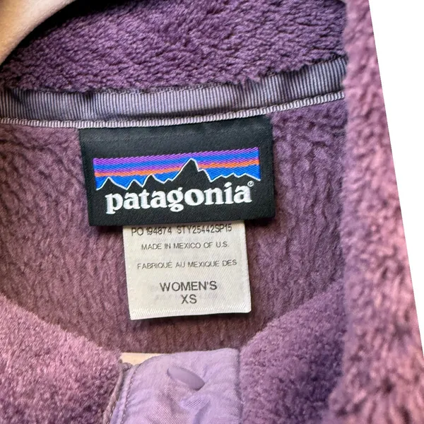 Patagonia Snap-T Fleece Pullover Womens XS‎ Purple 25442 SP15 High Pile - Image 2