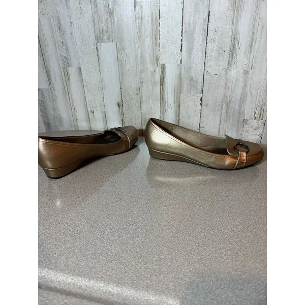 Womens‎ LifeStride Fulton Wedge Loafers 10M Gold Flex Comfort - Image 5