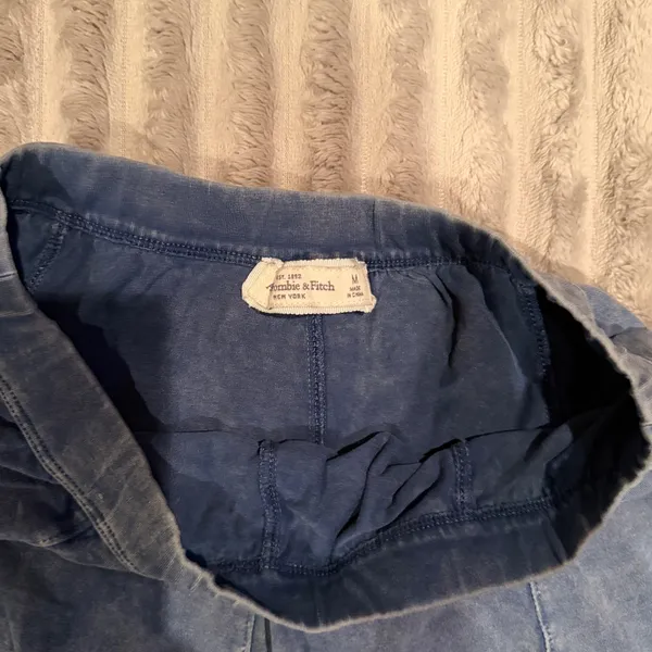 Abercrombie & Fitch Blue Acid Wash Skater‎ Skirt Womens Med Elastic Waist Flare - Image 3