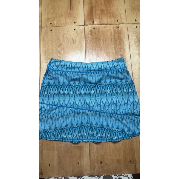 Prana Womens XL Blue Geometric‎ Print Athletic Skort Activewear Skirt - Image 4