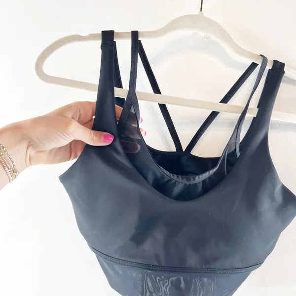 Alo Airlift Double Trouble Layered Sports Bra Black Small - Image 6