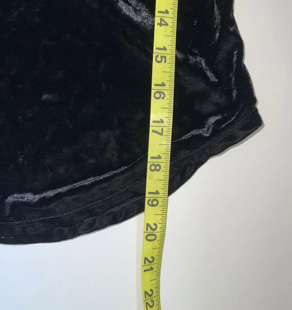 Revolve Black Velvet Cowl Neck Button Back Cropped Top - Image 8