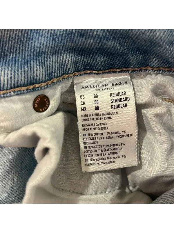 American Eagle Outfitters Mom Straight Denim Jeans Size 00 - Image 8
