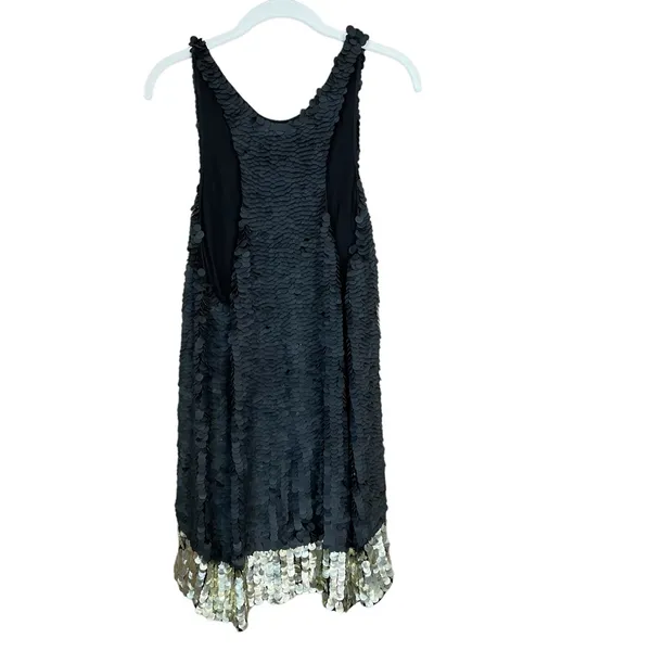 3.1 Phillip Lim Matte Black Gold Paillette Sequin Mini Dress Size 8 Party NYE - Image 2