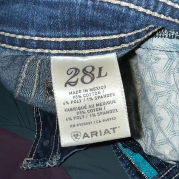 Ariat Womens Jeans Size 28L Dark Wash Embroidered Bootcut Western Denim - Image 7