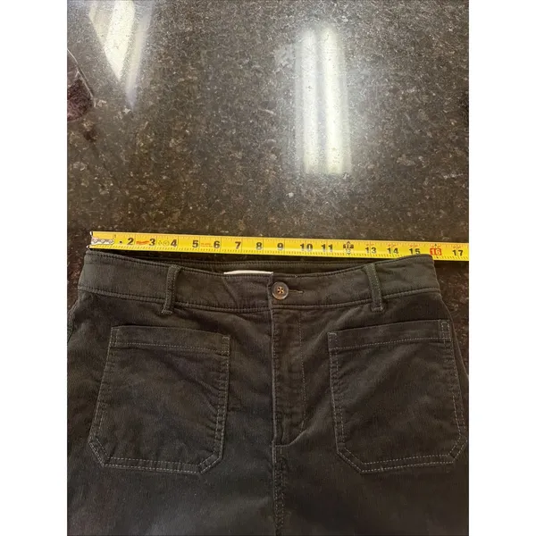 Ann Taylor Loft The Palmer Wide Leg Cordoroy Pants Dark Green Sz 6 Sailor Pocket - Image 3