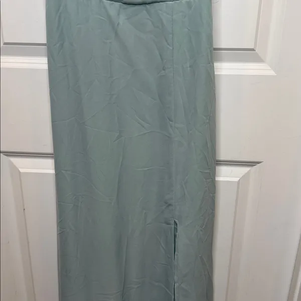 Birdy Grey Sage Amy wide scoop neck spaghetti strap sage green dress sz XS - Image 4