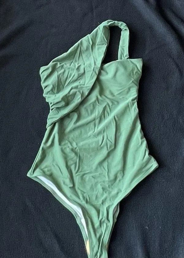 Boutique green one shoulder monokini - Image 4
