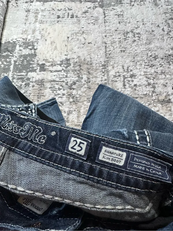 Miss Me Dark Blue Embellished Flare Jeans - Image 3