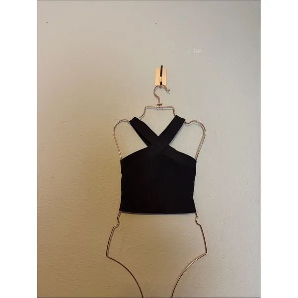 ARITZIA BABATON Sculpt Knit Criss Cross Tank Coffee Bean Size Small - Image 2